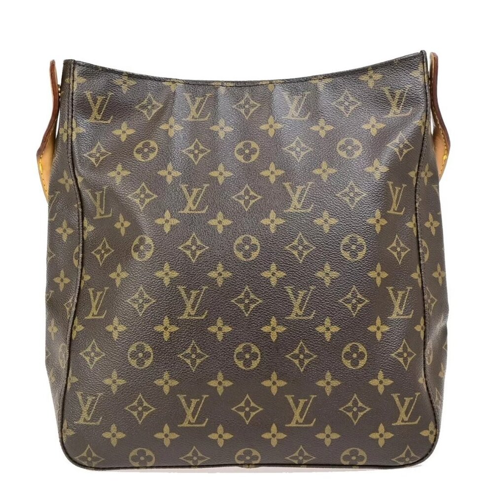 LOUIS VUITTON Logo Looping GM Shoulder Bag Monogram Leather Brown M51145 89ED212 - Picture 3 of 14